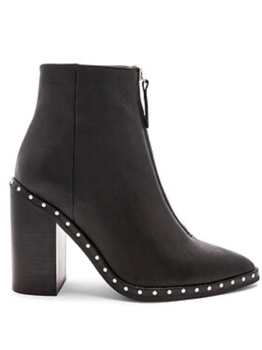 Women's Solsana Black Studded Block Heel Ankle Boots Sz 40